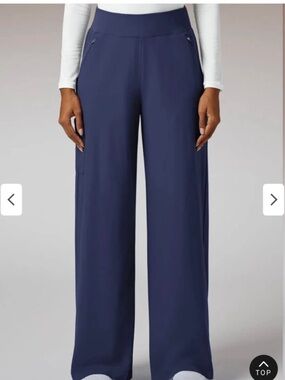 Wide Leg Travel Pants in Navy Blue